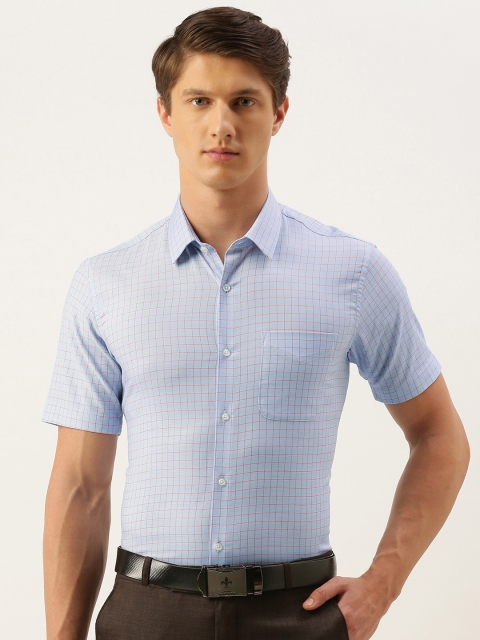 

Peter England Men Blue & Red Nuvp Fit Checked Formal Shirt
