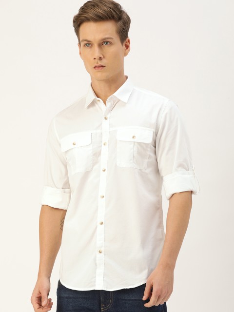 

Peter England Casuals Men White Slim Fit Casual Shirt