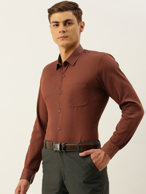 

Peter England Men Brown Slim Fit Solid Formal Shirt