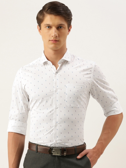 

Peter England Men White & Red Slim Fit Printed Formal Shirt