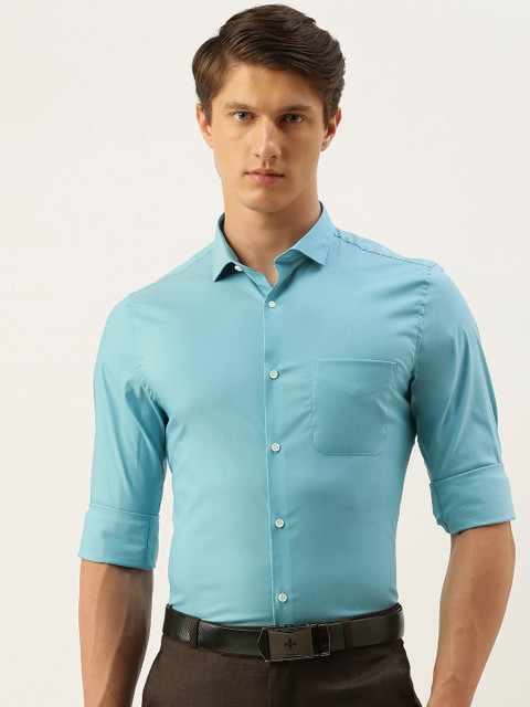 

Peter England Men Blue Regular Fit Solid Formal Shirt