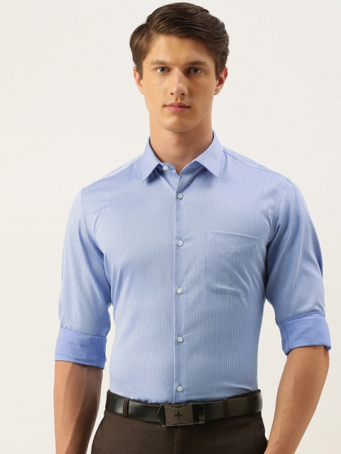 

Peter England Men Blue Regular Fit Striped Formal Shirt