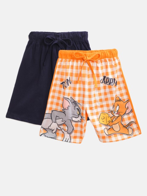 

Eteenz Boys Pack of 2 Pure Cotton Shorts, Orange