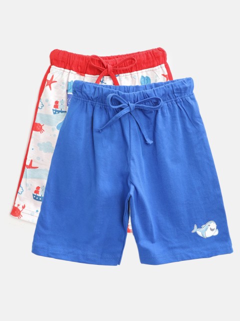 

Eteenz Boys Pack of 2 Pure Cotton Shorts, Blue