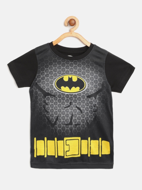 

Eteenz Boys Black & Yellow Batman Print Pure Cotton Round Neck T-shirt
