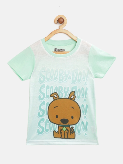 

Eteenz Boys Mint Green & Brown Scooby-Doo Print Cotton Round Neck T-shirt