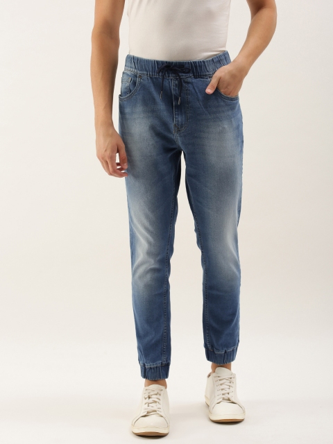 

SINGLE Men Blue Jogger Heavy Fade Stretchable Jeans
