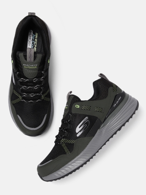 

Skechers Men Black & Olive Green TR Ultra Sneakers