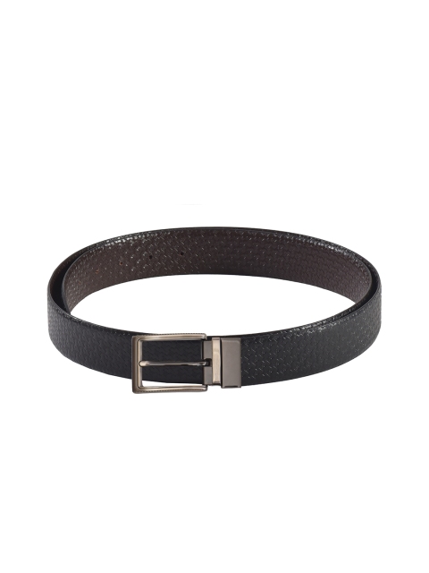 

Second SKIN Men Black & Brown Textured Genuine Leather Reversible Belt