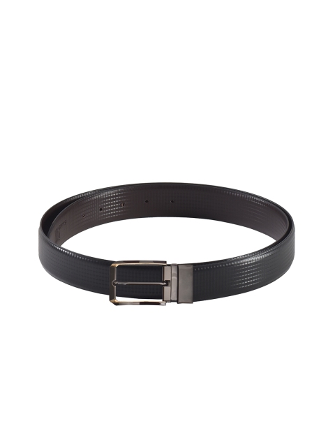 

Second SKIN Men Black & Brown Textured Genuine Leather Reversible Belt