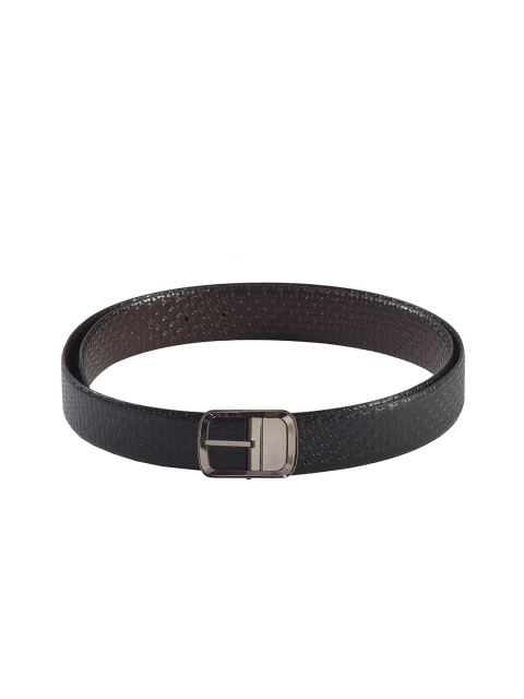 

Second SKIN Men Black & Brown Textured Genuine Leather Reversible Belt
