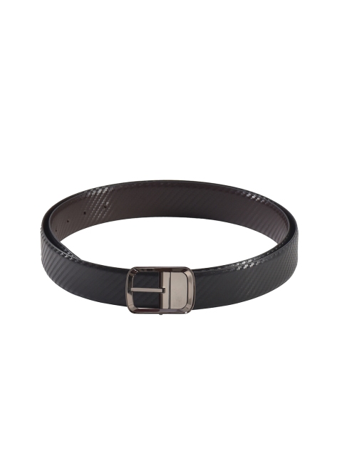 

Second SKIN Men Black & Brown Textured Genuine Leather Reversible Belt