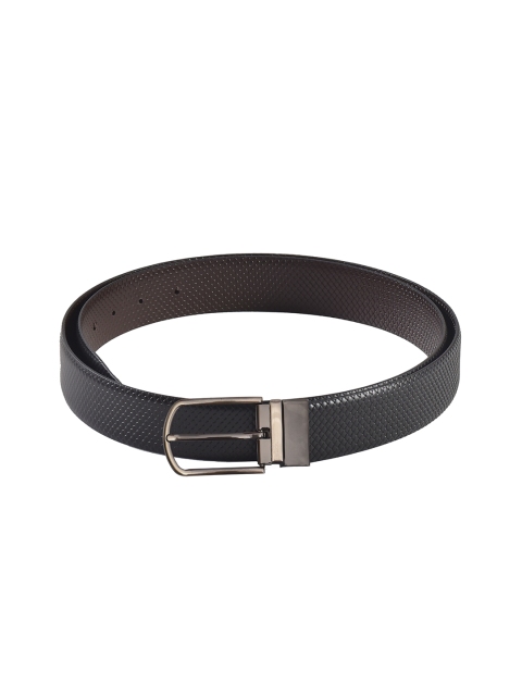 

Second SKIN Men Black & Brown Genuine Leather Textured Reversible Belt