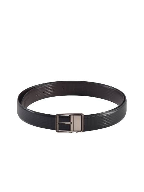 

Second SKIN Men Black & Brown Textured Genuine Leather Reversible Belt