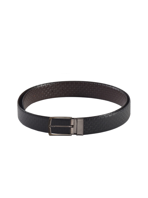 

Second SKIN Men Black & Brown Textured Genuine Leather Reversible Belt