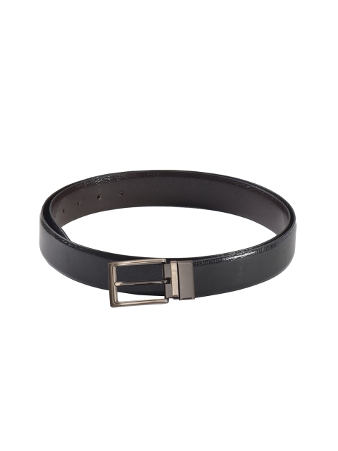 

Second SKIN Men Black & Brown Textured Genuine Leather Reversible Belt