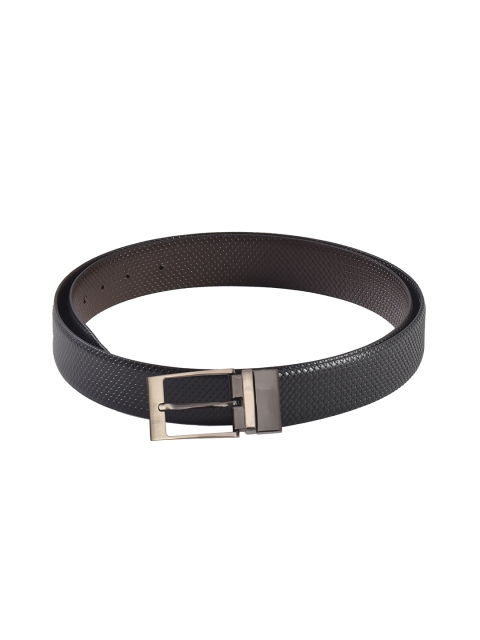 

Second SKIN Men Black & Brown Textured Genuine Leather Reversible Belt