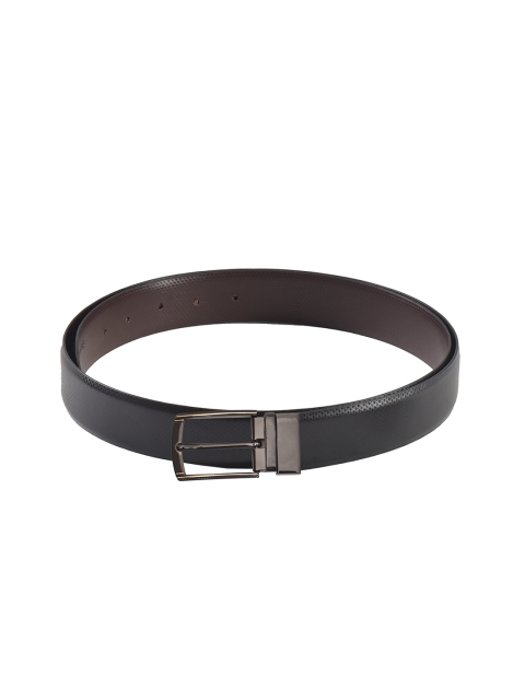 

Second SKIN Men Black & Brown Genuine Leather Textured Reversible Belt