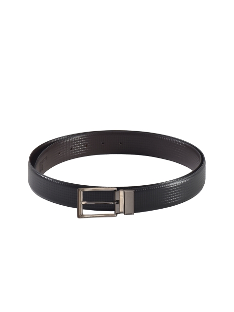 

Second SKIN Men Black & Brown Textured Genuine Leather Reversible Belt