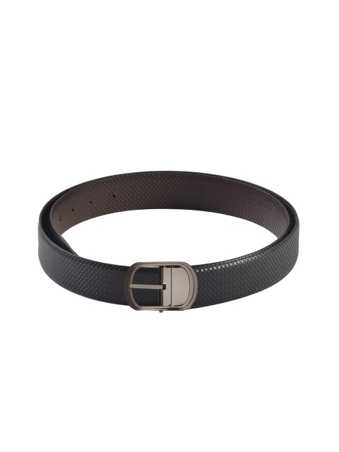 

Second SKIN Men Black & Brown Textured Genuine Leather Reversible Belt