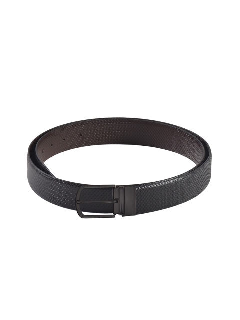 

Second SKIN Men Black & Brown Genuine Leather Textured Reversible Belt