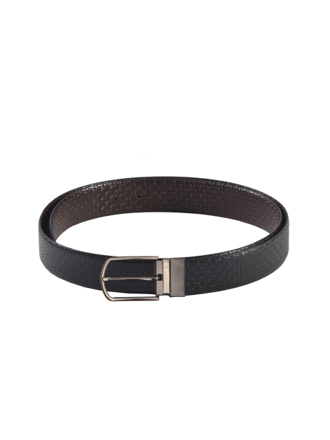 

Second SKIN Men Black & Brown Textured Genuine Leather Reversible Belt