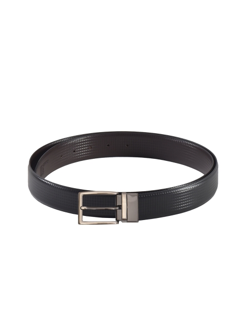 

Second SKIN Men Black & Brown Textured Genuine Leather Reversible Belt