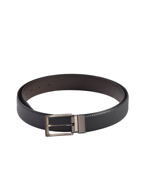 

Second SKIN Men Black & Brown Textured Genuine Leather Reversible Belt