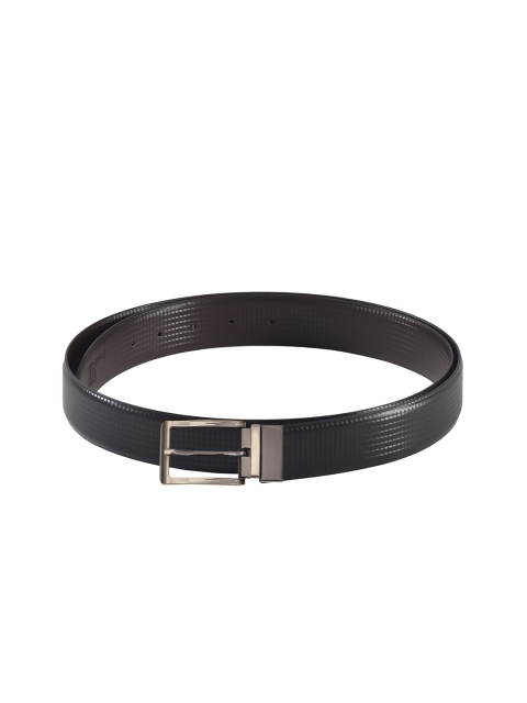 

Second SKIN Men Black & Brown Textured Genuine Leather Reversible Belt