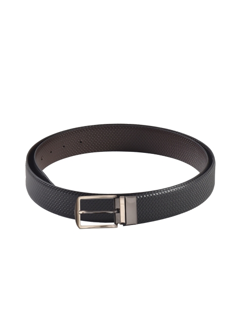 

Second SKIN Men Black & Brown Textured Genuine Leather Reversible Belt
