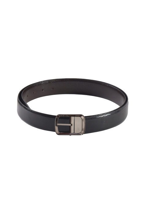 

Second SKIN Men Black & Brown Textured Genuine Leather Reversible Belt