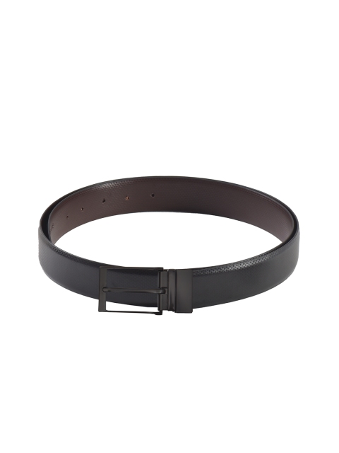 

Second SKIN Men Black & Brown Genuine Leather Textured Reversible Belt