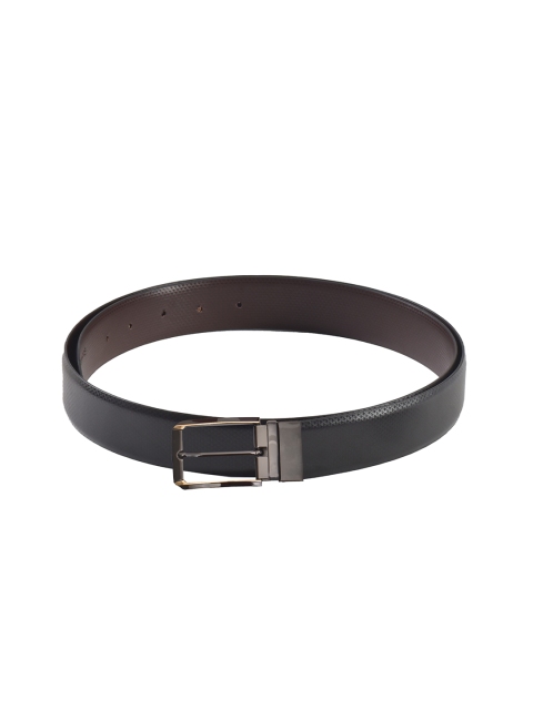

Second SKIN Men Black & Brown Textured Genuine Leather Reversible Belt