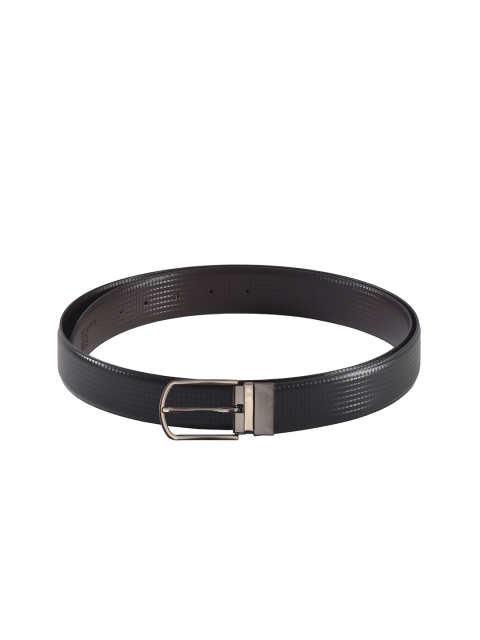 

Second SKIN Men Black & Brown Textured Genuine Leather Reversible Belt