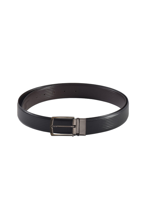 

Second SKIN Men Black & Brown Textured Genuine Leather Reversible Belt