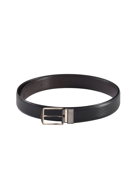 

Second SKIN Men Black & Brown Textured Genuine Leather Reversible Belt