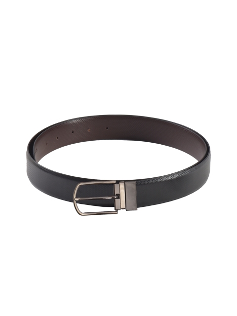 

Second SKIN Men Black & Brown Textured Genuine Leather Reversible Belt