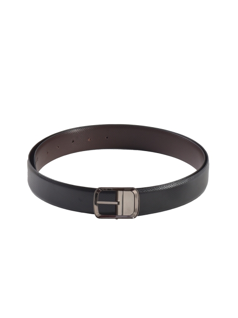 

Second SKIN Men Black & Brown Textured Genuine Leather Reversible Belt