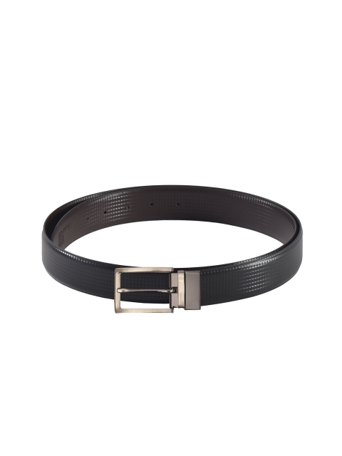 

Second SKIN Men Black & Brown Textured Genuine Leather Reversible Belt