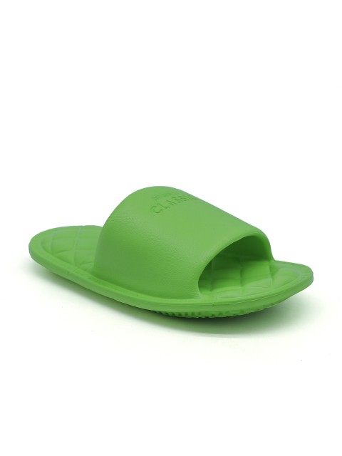 

FEETWELL SHOES Unisex Kids Green Solid Sliders