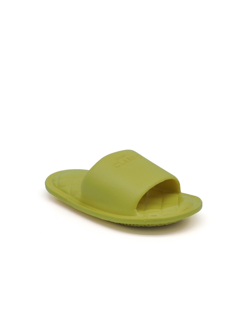 

FEETWELL SHOES Kids Green Solid Sliders