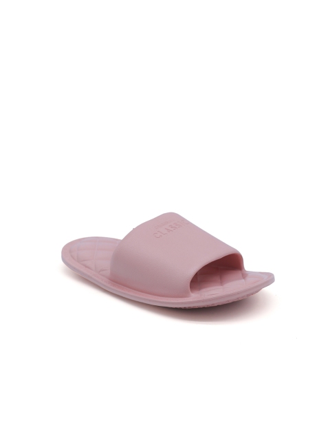 

FEETWELL SHOES Unisex Kids Mauve Self Design Sliders