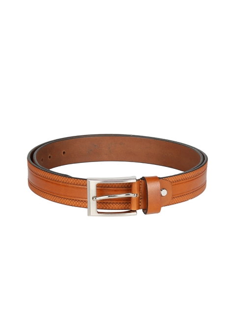 

EVER HYDE Men Tan & Silver-Toned Textured Belt