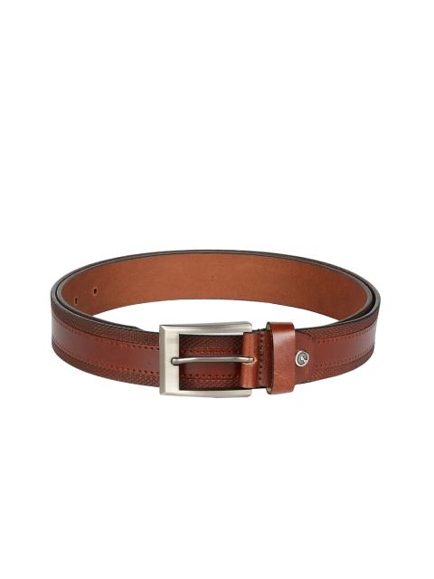 

EVER HYDE Men Brown Textured Leather Belt