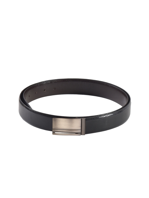 

Second SKIN Men Black & Brown Textured Genuine Leather Reversible Belt