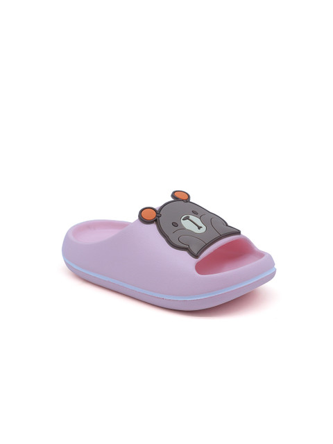 

FEETWELL SHOES Unisex Kids Pink & Brown Printed Sliders