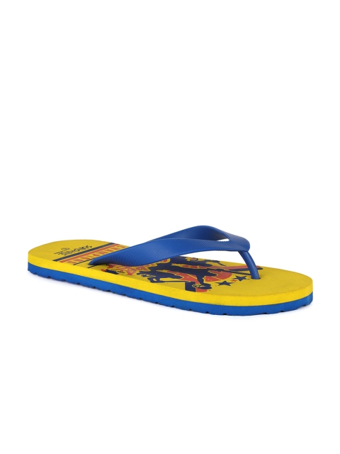 

Bata Men Blue & Yellow Printed Thong Flip-Flops