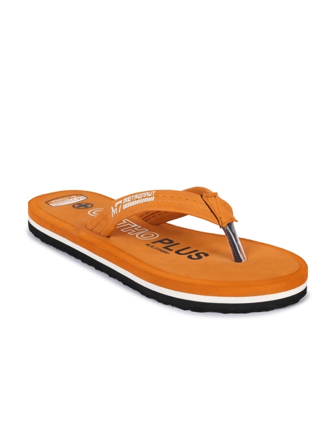 

M7 by Metronaut Women Orange & Black Printed Thong Flip-Flops