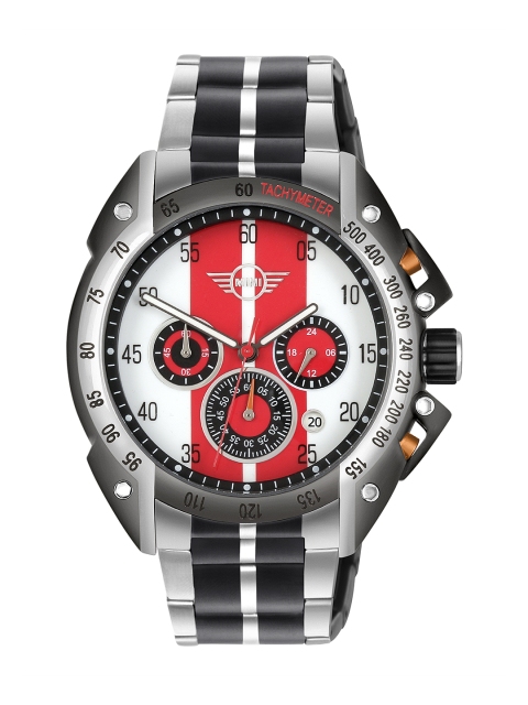 

MINI Men Red & Off-White Quartz Movement Chronograph Watch 560128
