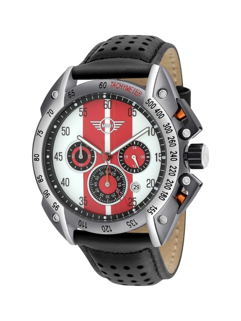 

MINI Men White & Red Quartz Movement Chronograph Watch 560506